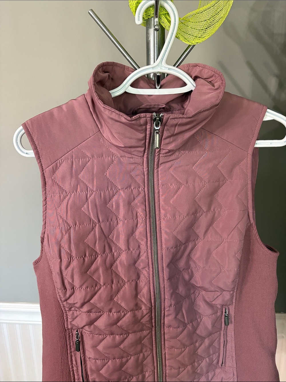 Christopher & Banks Quilted Sleeveless Vest — Dusty Rose - Picture 4 of 5